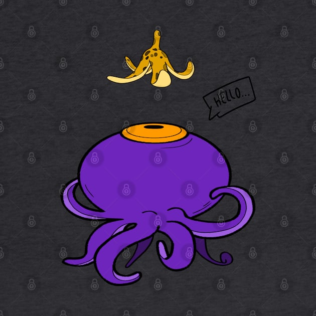 Confused Purple Octopus and Banana by Odd Creatures